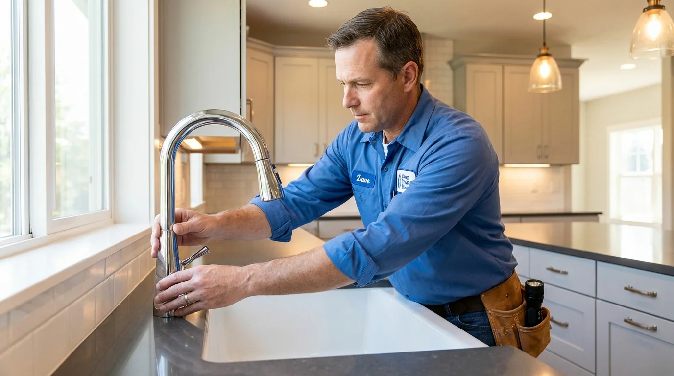 Kitchen faucet installation by Johns Plumbing LLC in Valley Center